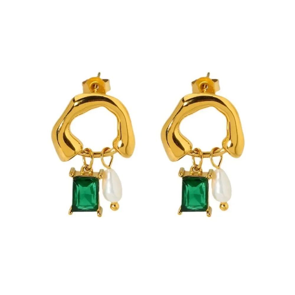 Emerald earrings Q1027